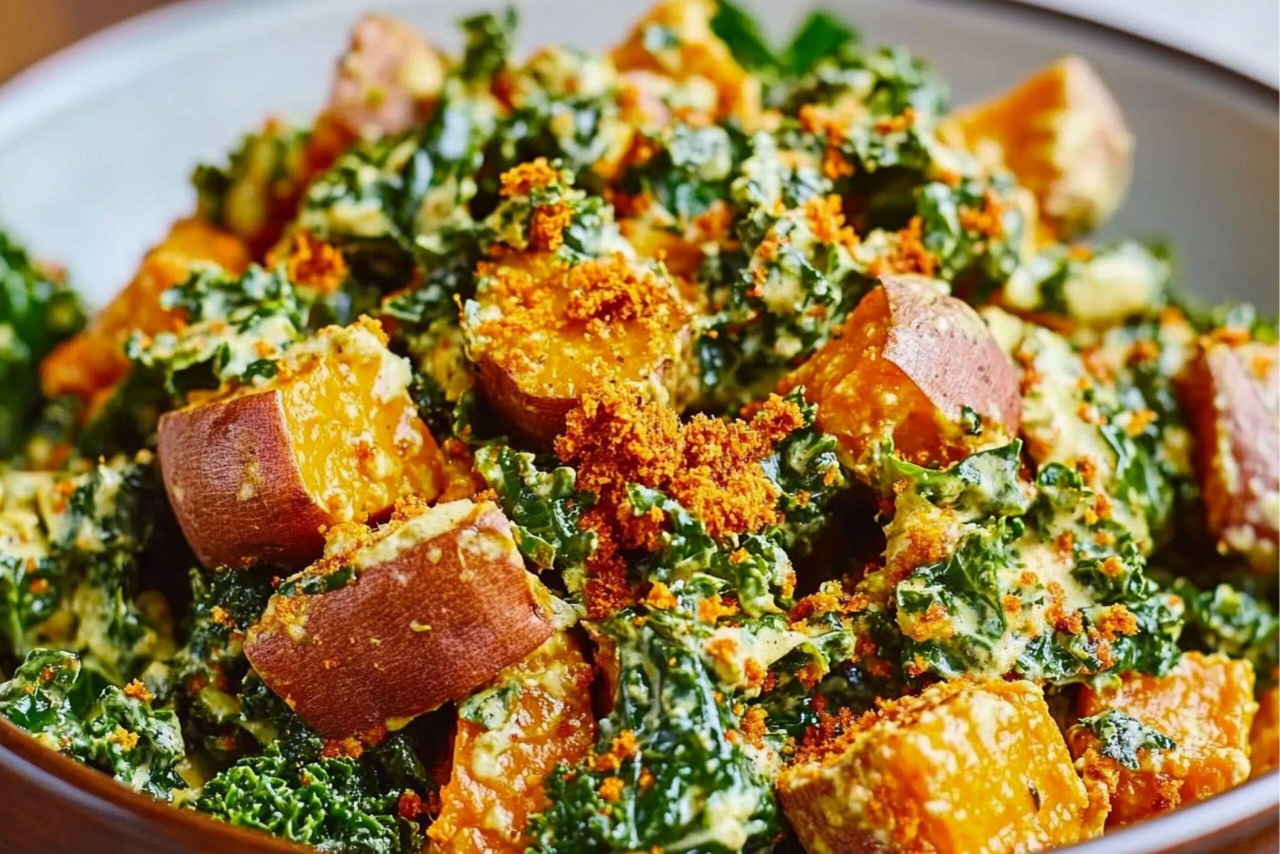 Miso-Glazed Sweet Potato and Kale Salad