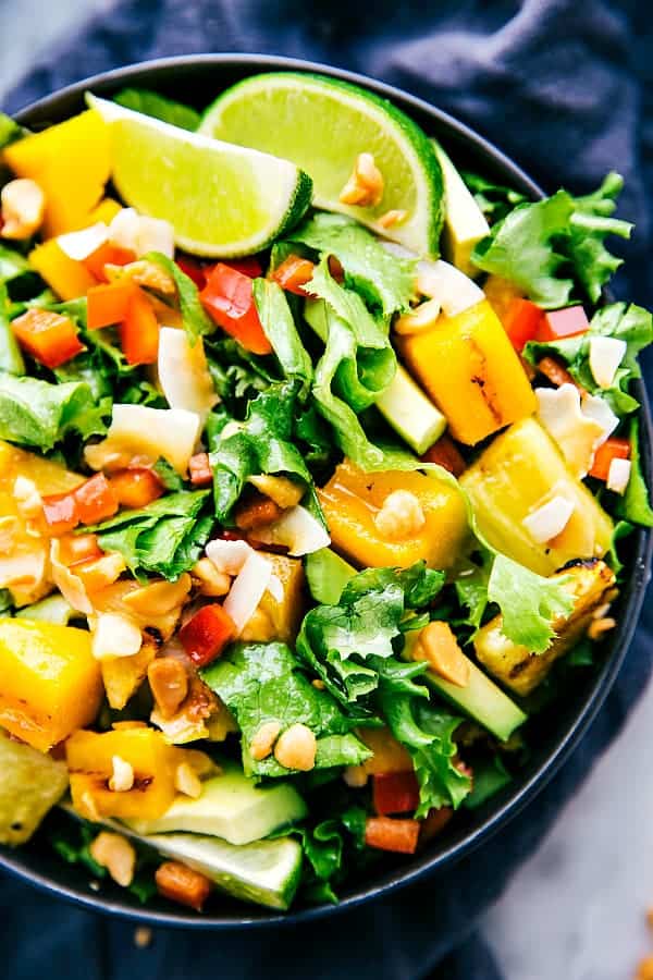 Pineapple-Mango Salad with Coconut-Lime Dressing