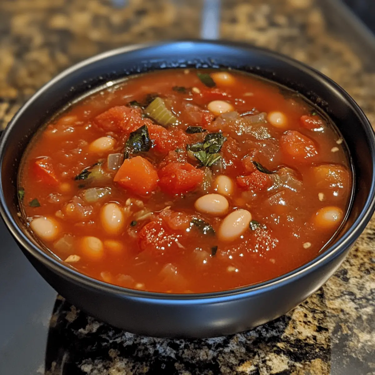 Slow-Cooked Tomato and White Bean Soup
