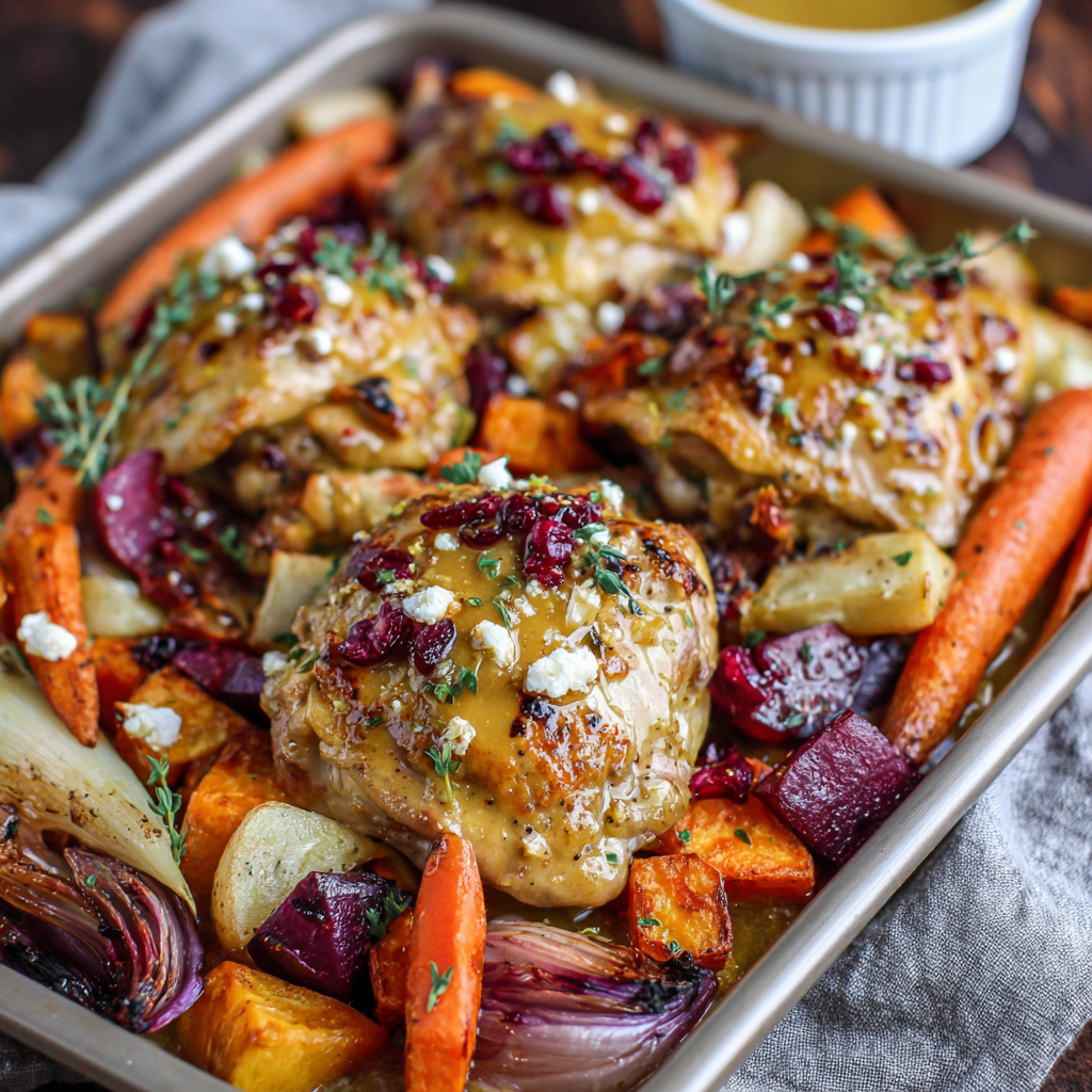 Maple-Dijon Glazed Chicken Thighs with Roasted Vegetables