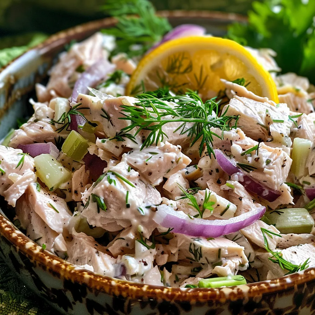 Lemon-Dill Tuna Salad with Cucumber and Cherry Tomatoes