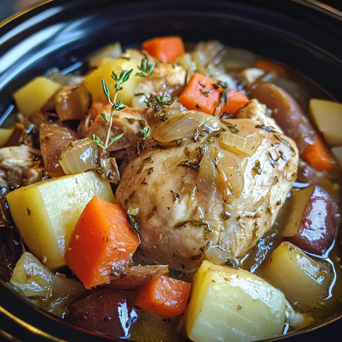 Mustard-Braised Chicken with Root Vegetables