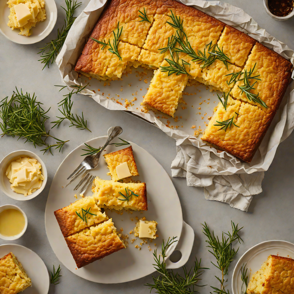 Baked Rosemary Cornbread with Honey Butter