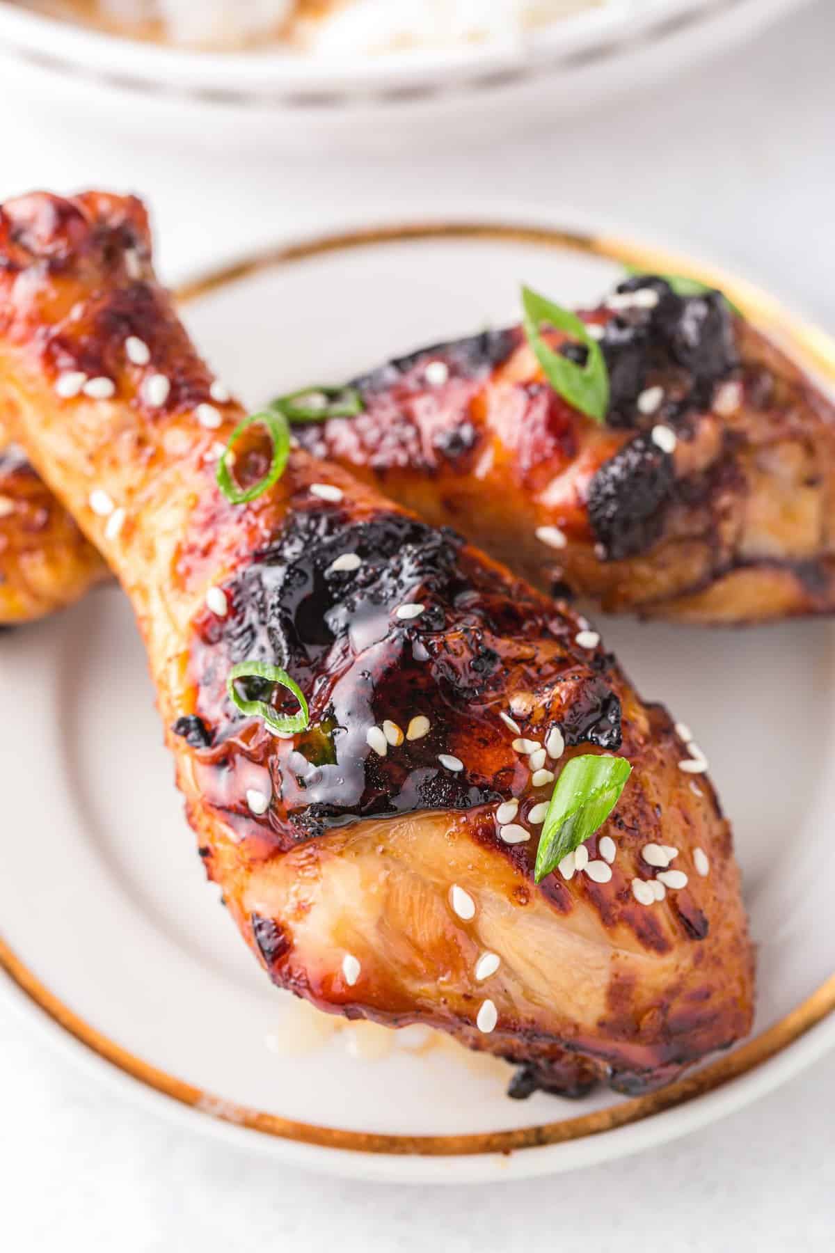 Air Fryer Honey-Soy Glazed Chicken Drumsticks with Asparagus