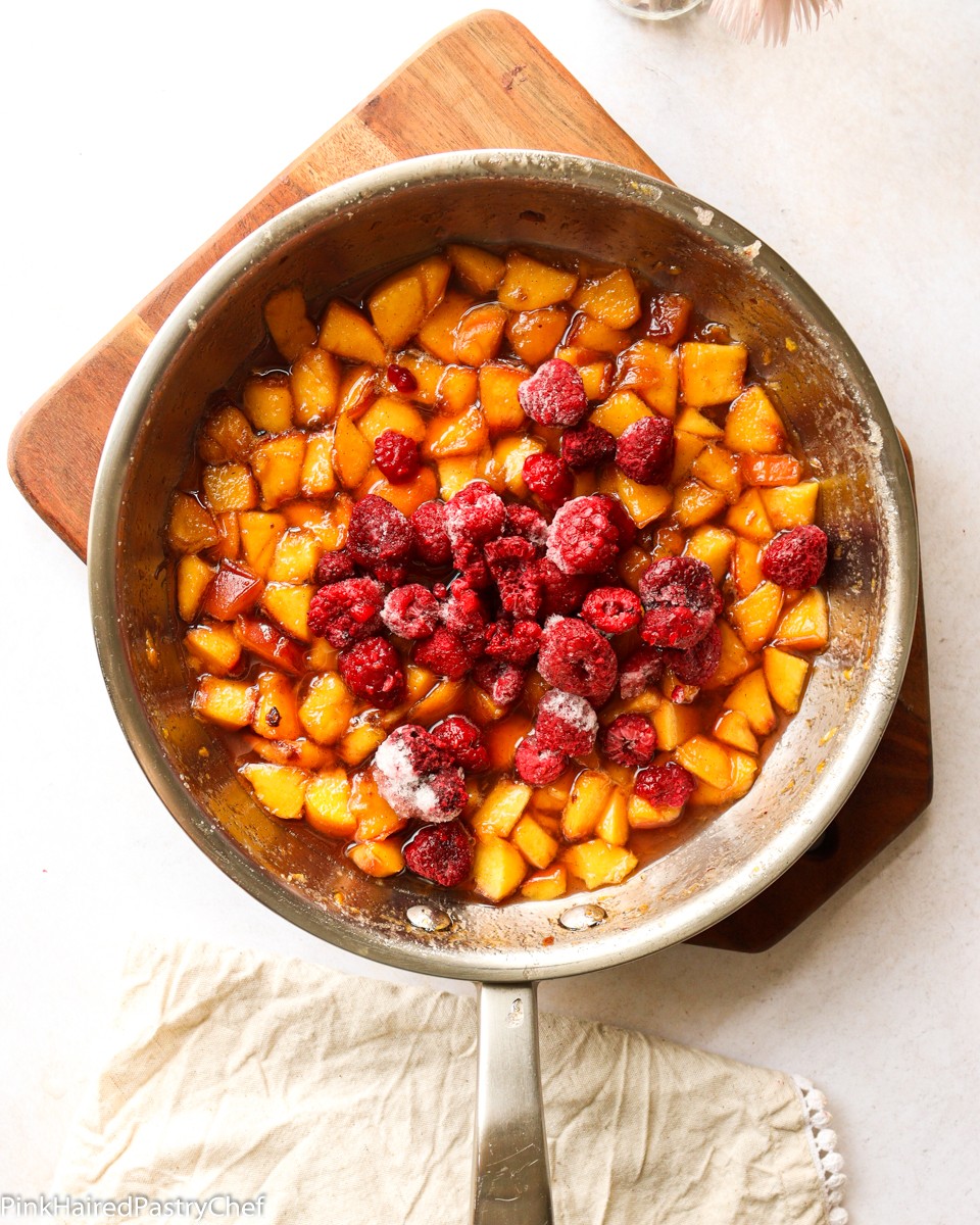 Simmered Peach and Raspberry Compote