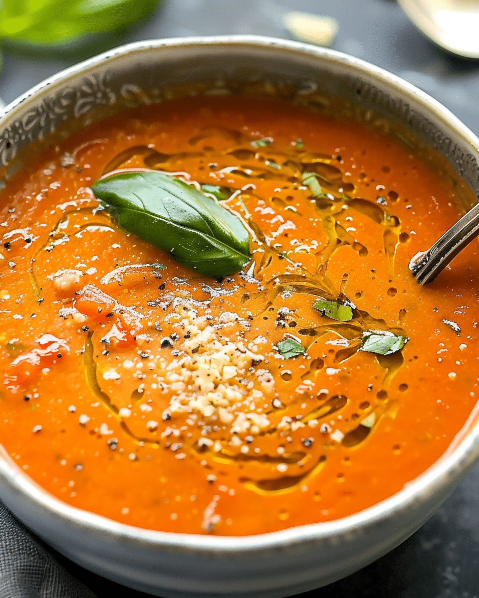Simmered Zucchini and Cherry Tomato Soup with Lemon Zest