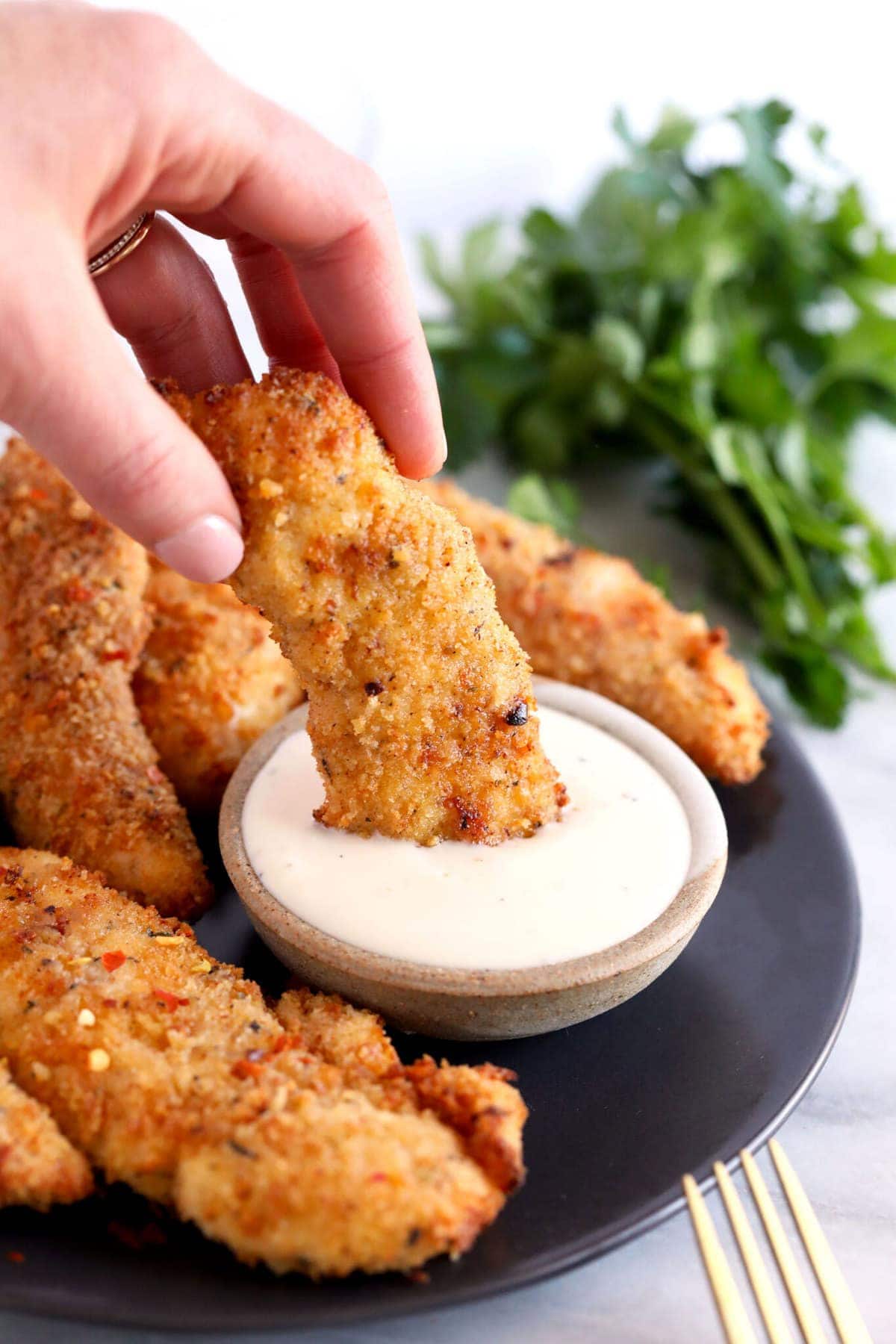 Air Fryer Chicken Tenders with Dijon and Thyme
