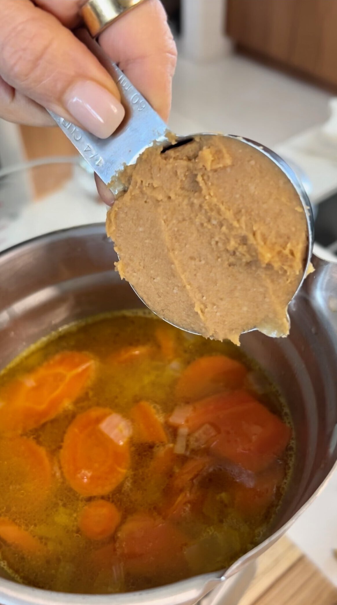 Simmered Carrot and Ginger Soup with Miso