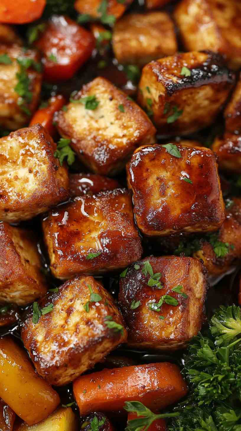Maple Dijon Glazed Tofu