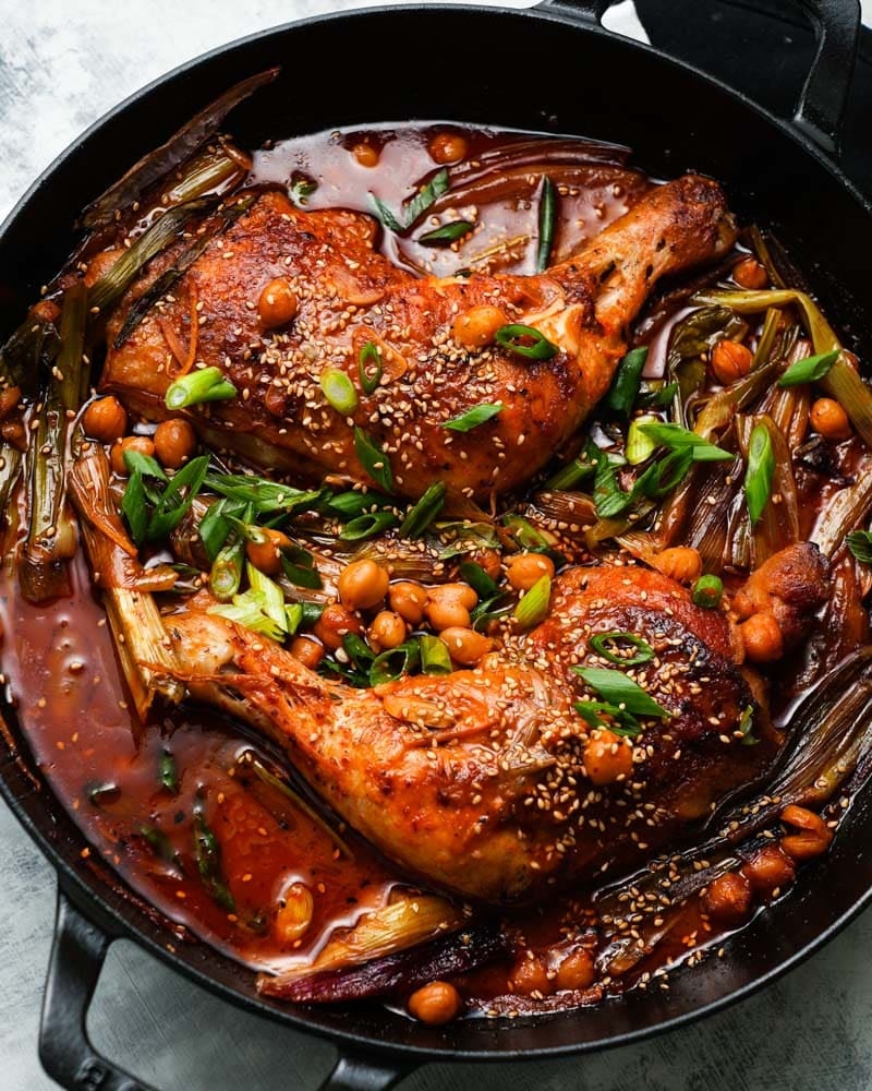 Braised Gochujang Chicken with Bok Choy