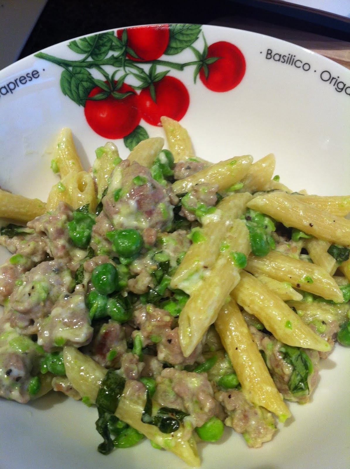 Easter Egg Pasta with Creamy Pea Sauce