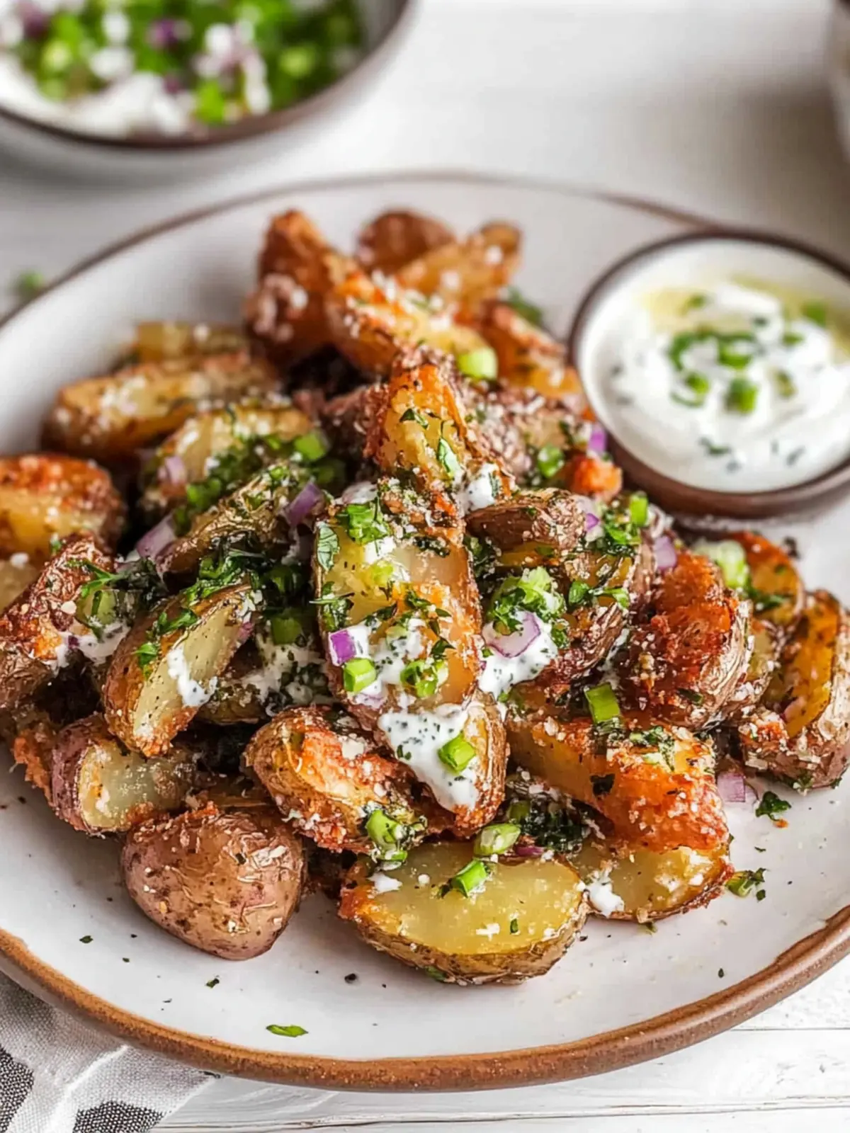 Pan-Seared Potatoes with Herbed Yogurt