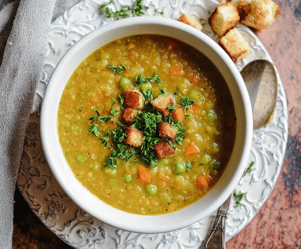 Split Pea and White Bean Soup with Thyme