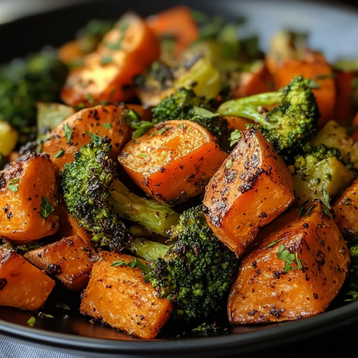Herb-Roasted Sweet Potato and Broccoli Medley
