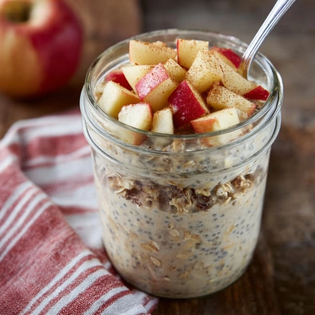 Apple Cinnamon Overnight Oats with Chia Seeds