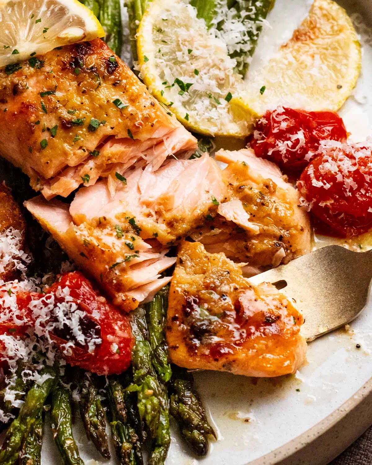 Sautéed Salmon with Lemon-Garlic Zest and Asparagus