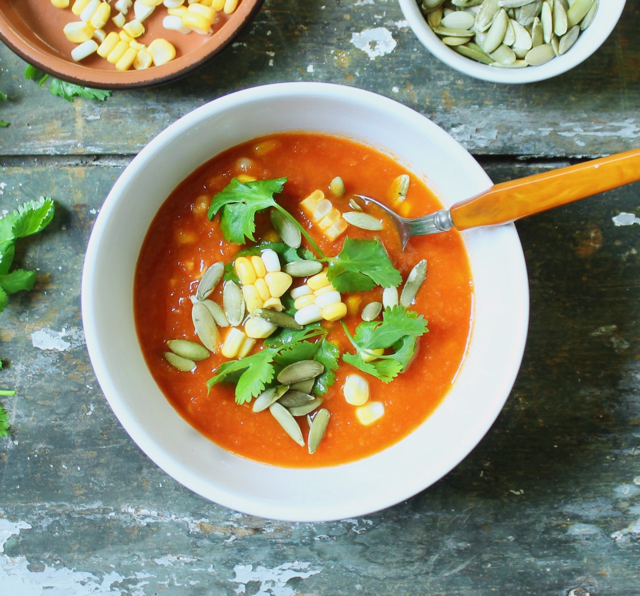 Smoky Tomato and Corn Soup