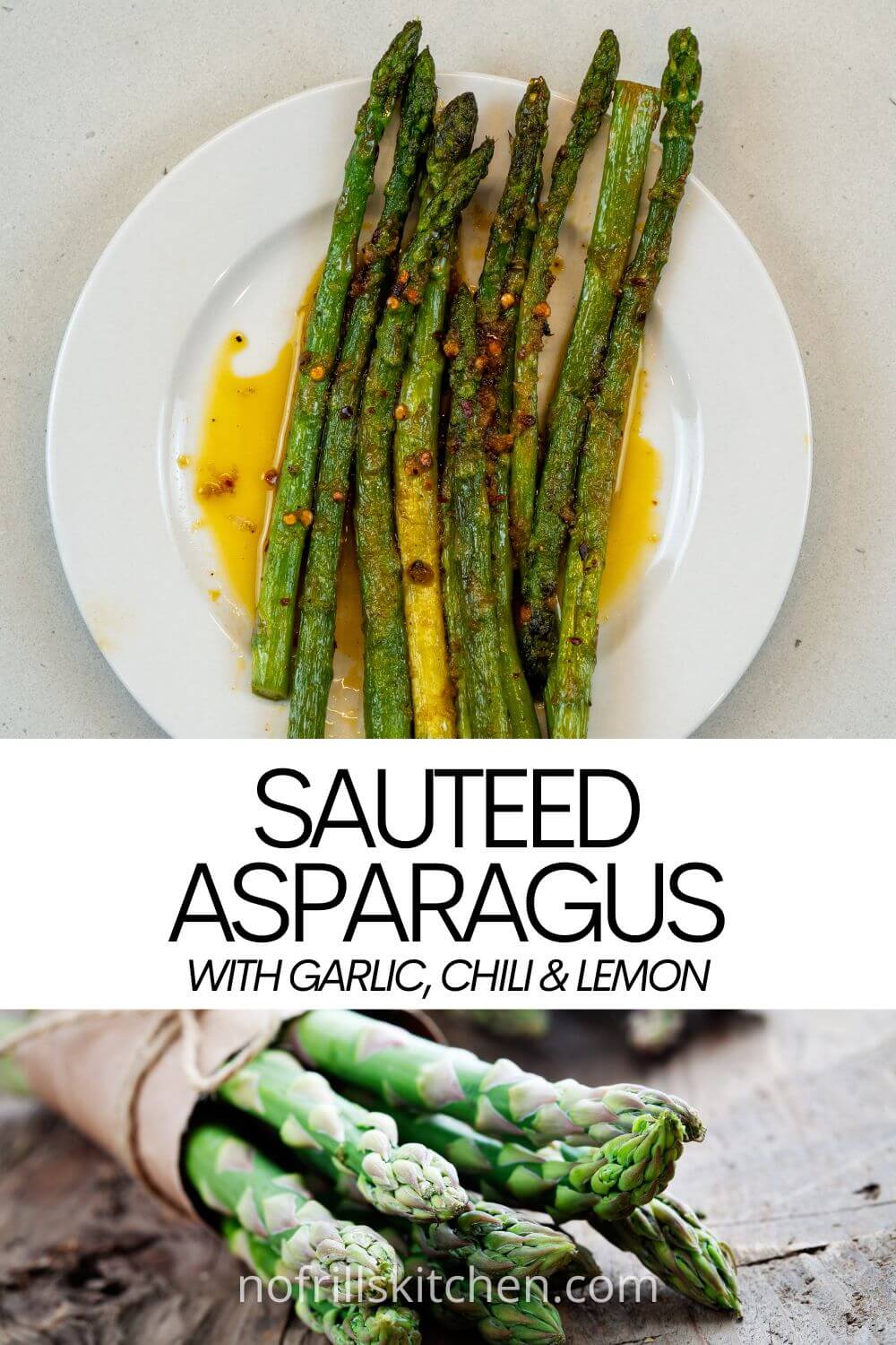 Ring of Sautéed Asparagus with Lemon-Garlic Drizzle