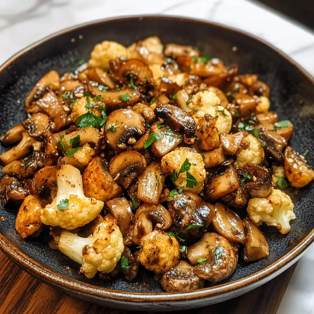Cauliflower and Mushroom Stir-Fry with Ginger and Garlic