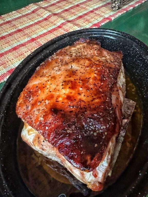 Slow Cooker Maple-Glazed Pork Shoulder with Apple Slices