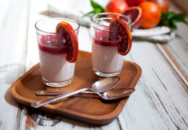 Orange-Bitter Panna Cotta with Blood Orange Compote