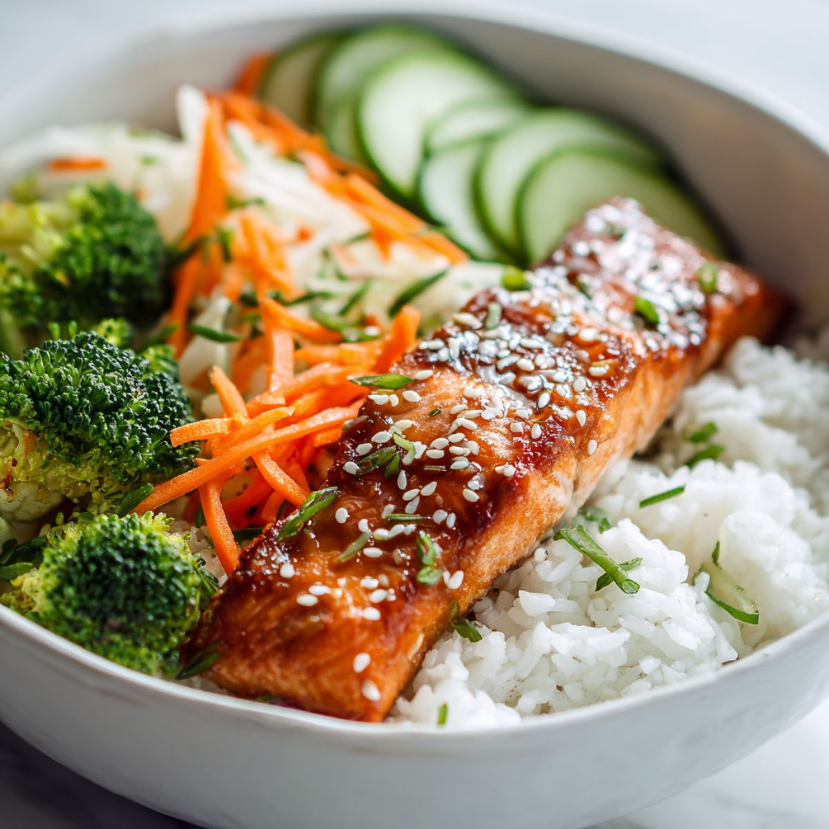 Soy-Glazed Teriyaki Salmon with Jasmine Rice