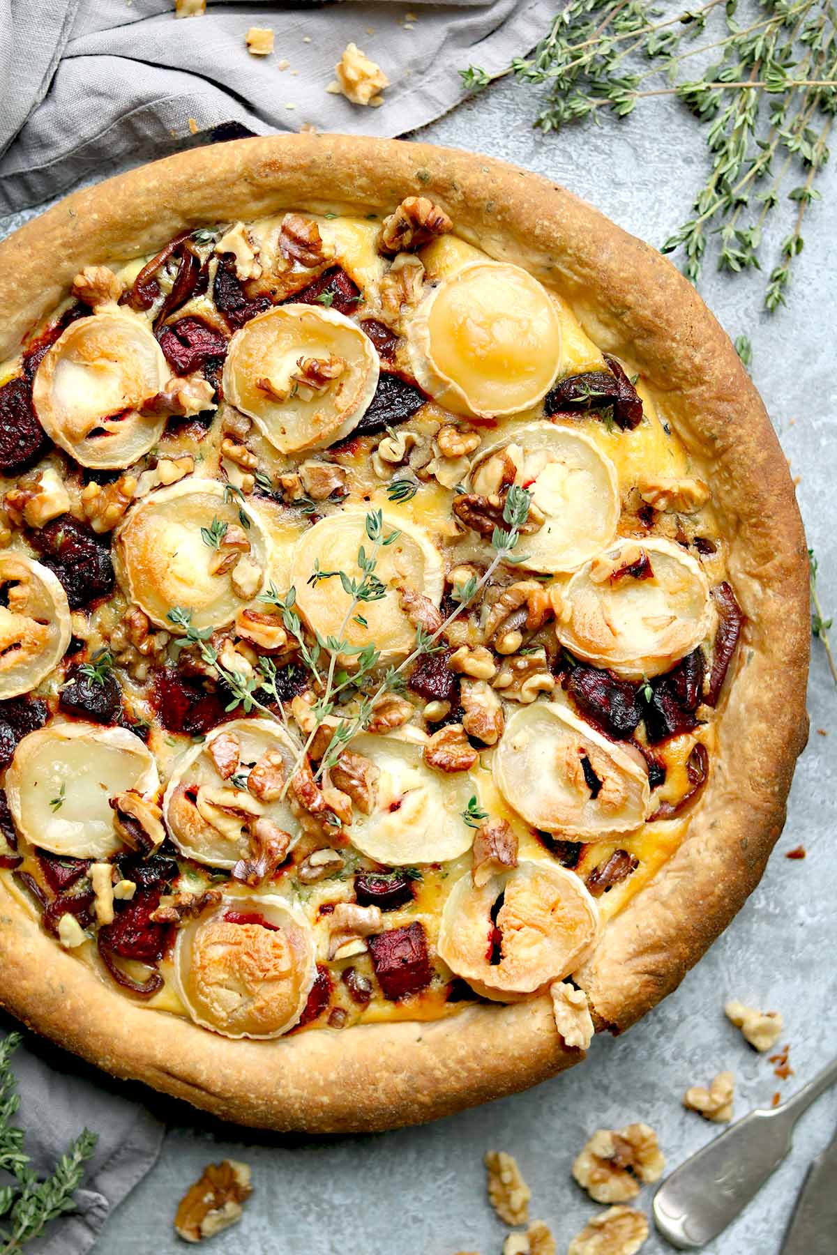 Herb-Roasted Beetroot and Goat Cheese Tart
