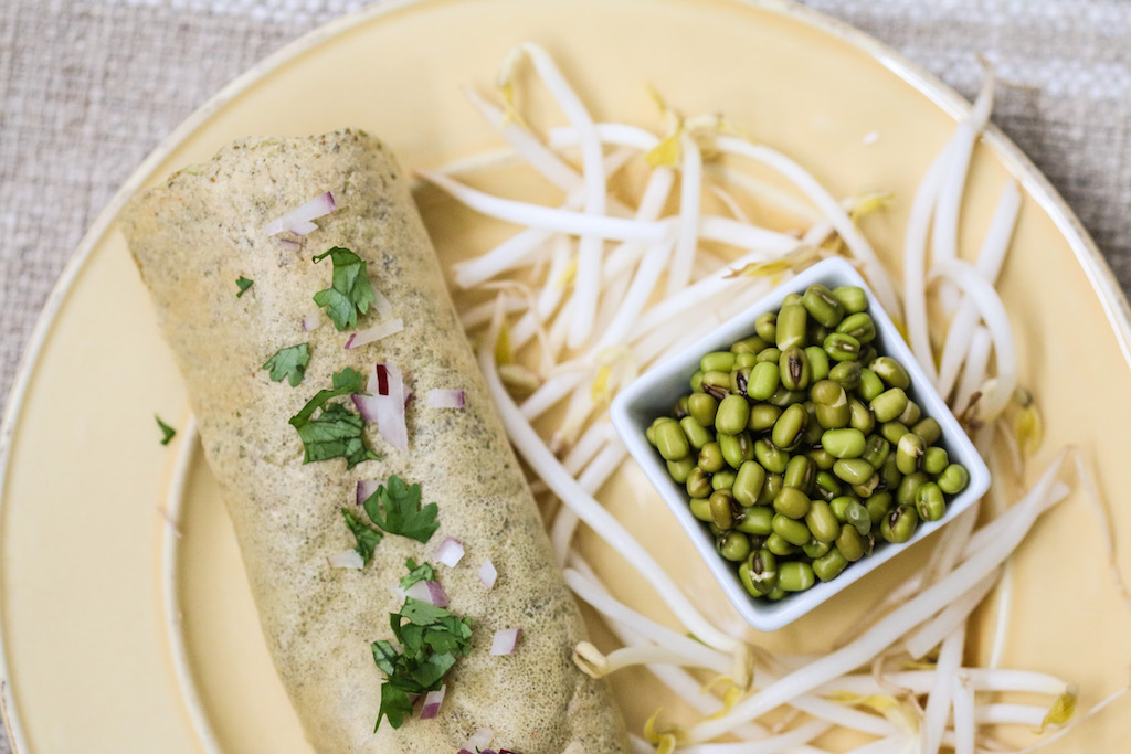 Mung Bean Dosa with Coconut Chutney