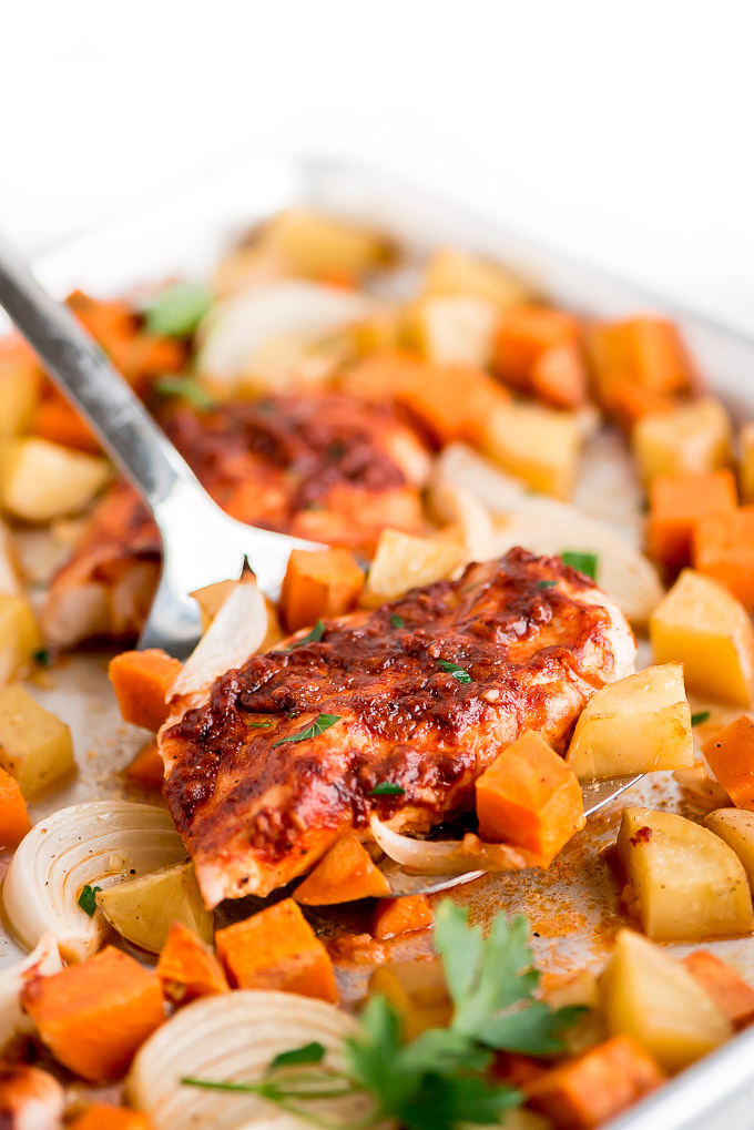 Sheet Pan Paprika-Sage Chicken with Roasted Carrots