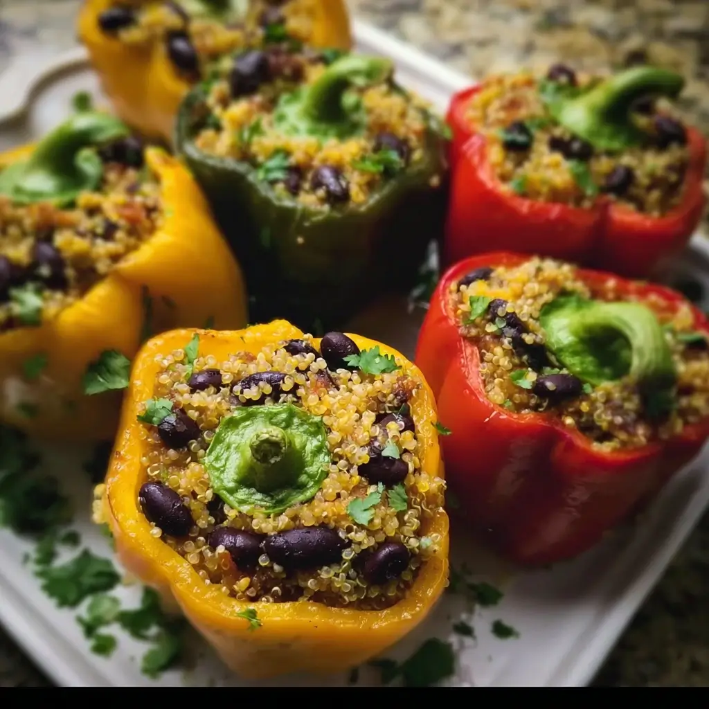 Quinoa-Black Bean Stuffed Bell Peppers