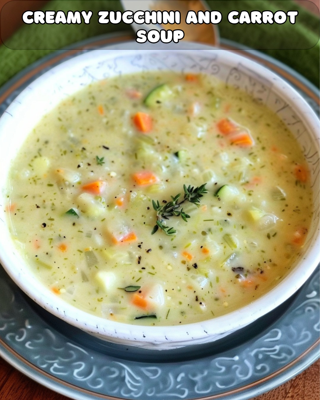 Zucchini-Carrot Vegetable Soup with Dill and Thyme