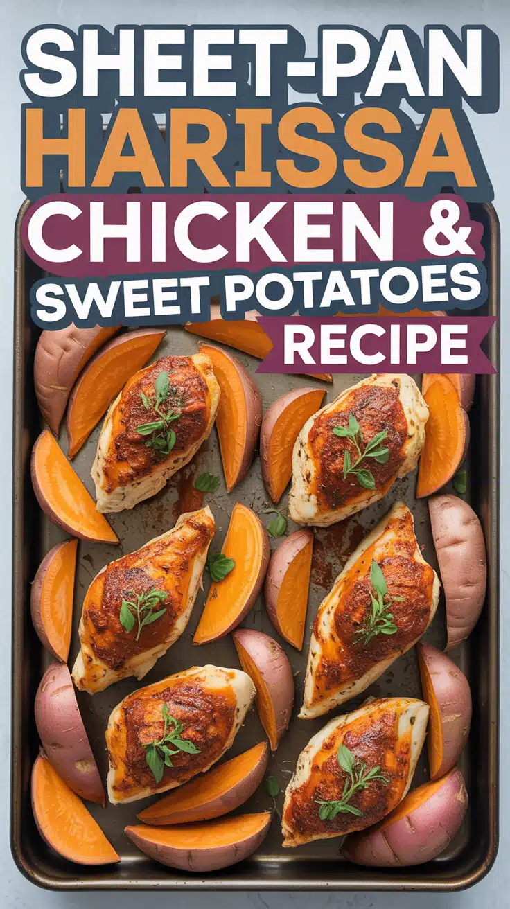 Sheet Pan Harissa-Rubbed Chicken with Sweet Potatoes