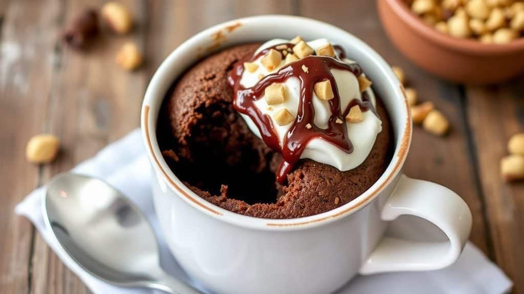One-Bowl Chocolate Hazelnut Mug Cake