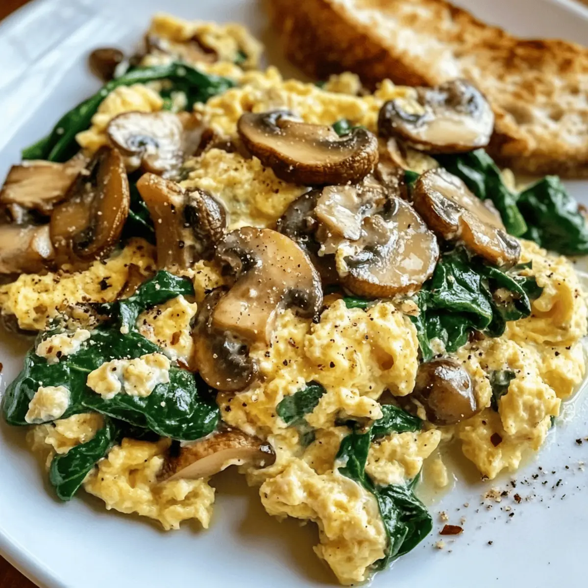 Pan-Seared Spinach and Mushroom Scramble