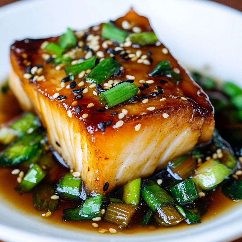 Miso-Glazed Black Cod with Sesame-Scallion Rice