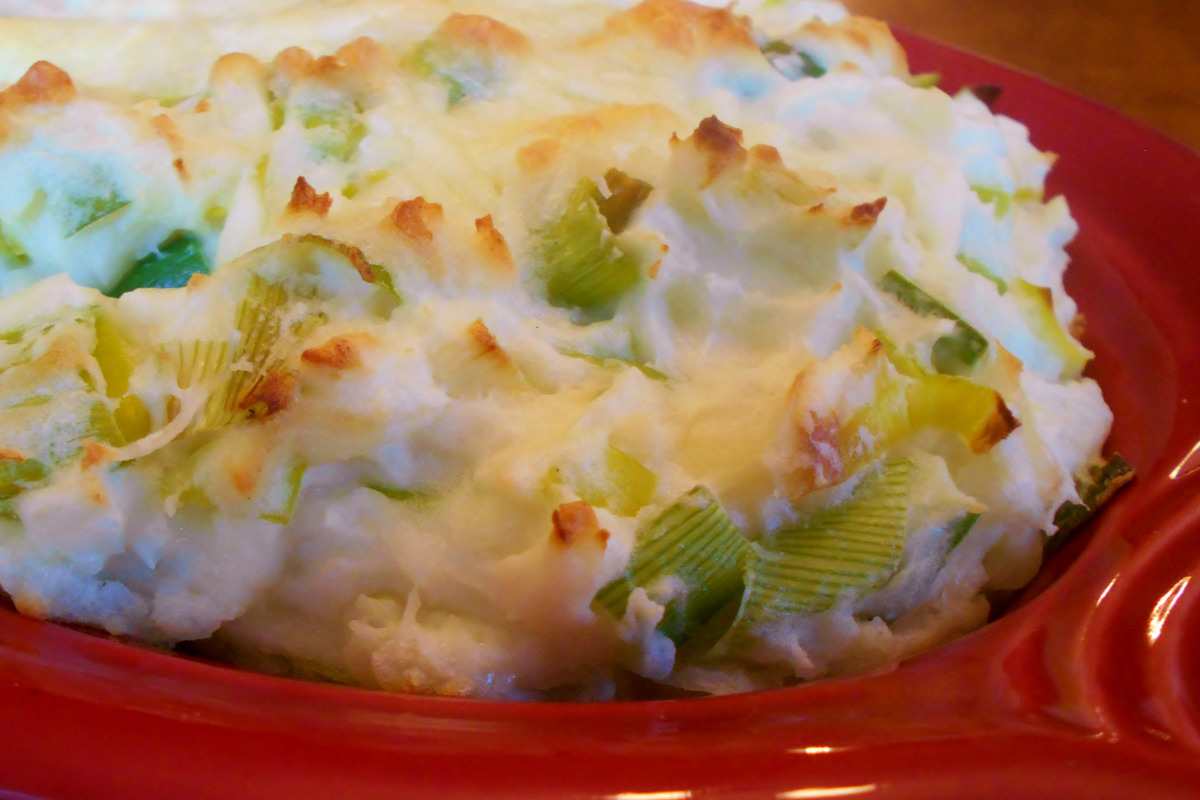 Leek and Potato Mash with Herb Crust