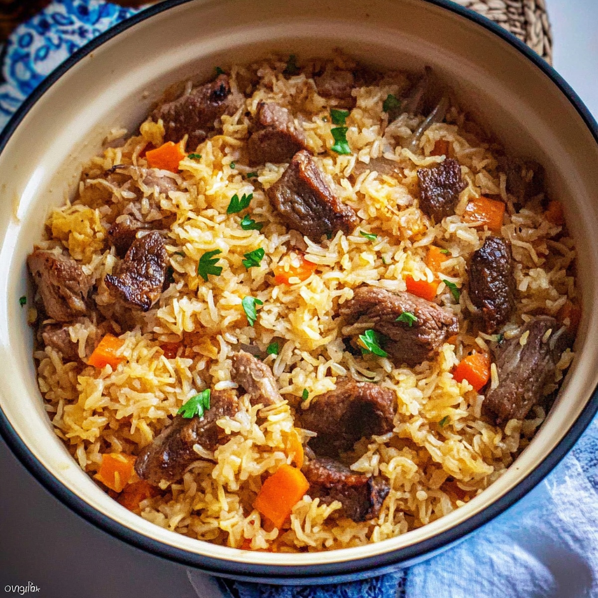 Crimean Tatar Lamb and Rice Pilaf