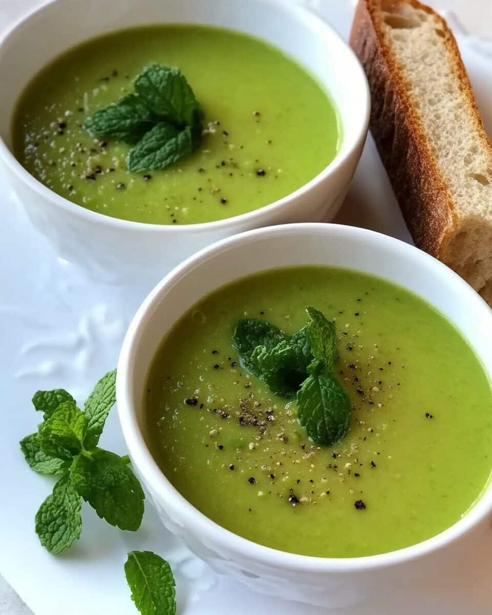Simmered Pea and Mint Soup