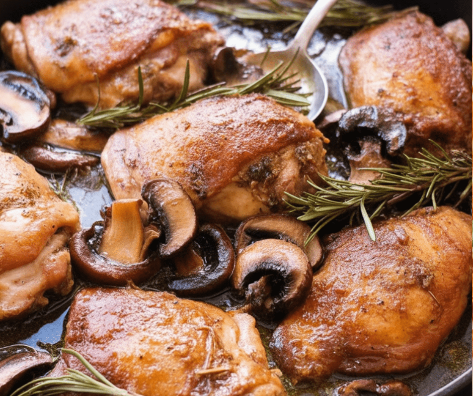 Garlic-Rosemary Breadcrumb Chicken Thighs
