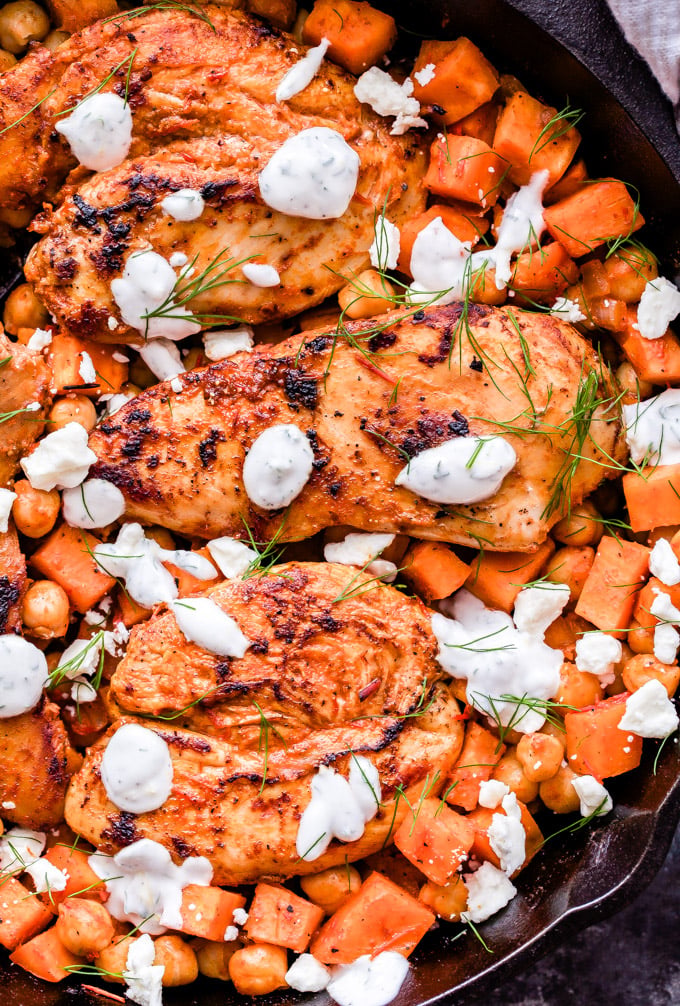 Herb-Infused Chicken and Sweet Potato Skillet