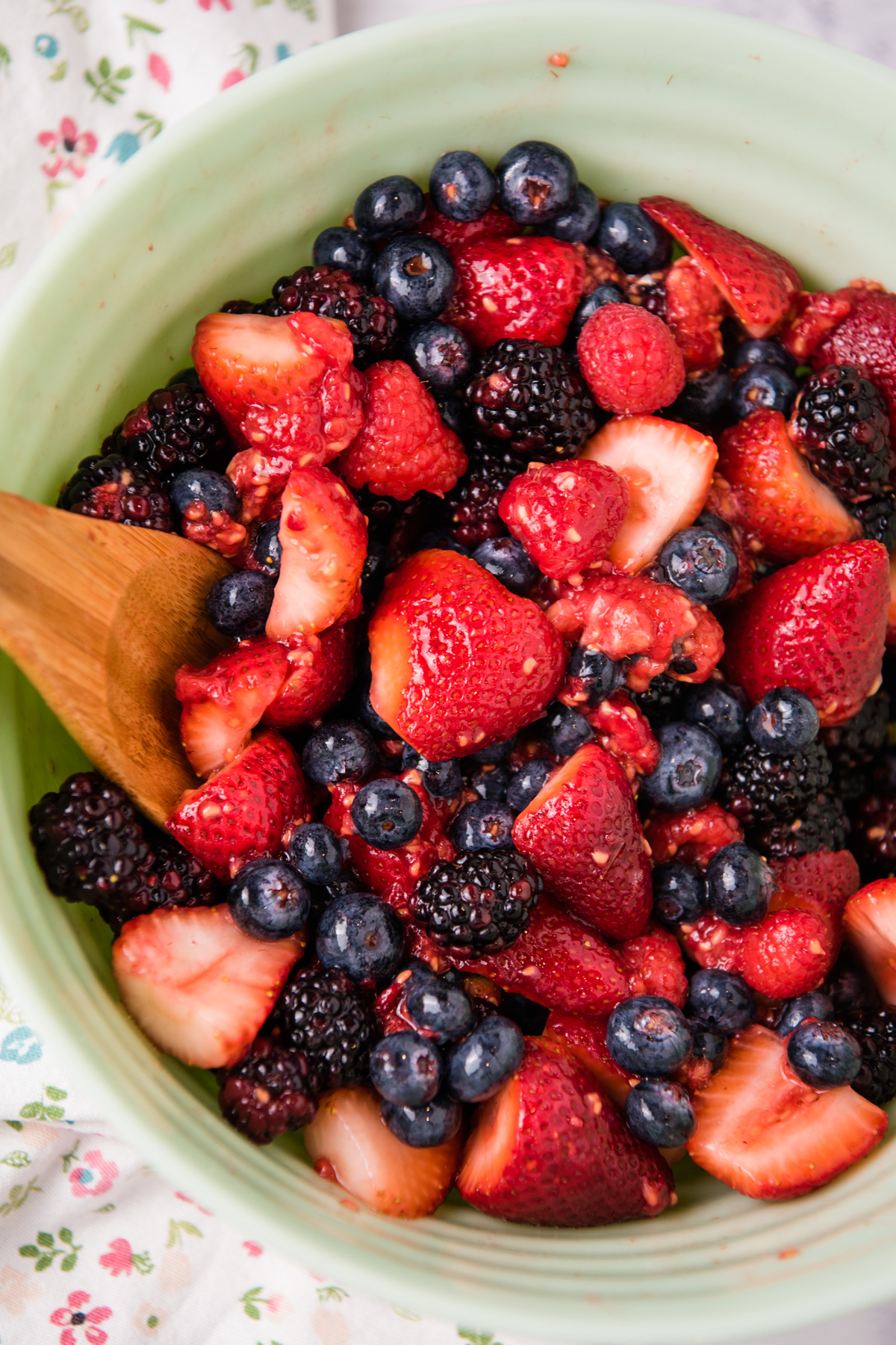 Mixed Berry and Green Salad with Honey-Balsamic Dressing
