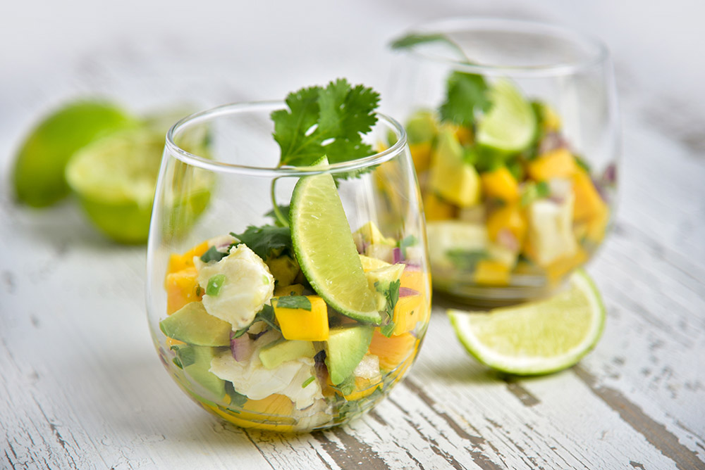 Mango-Avocado Ceviche with Lime-Cilantro Dressing