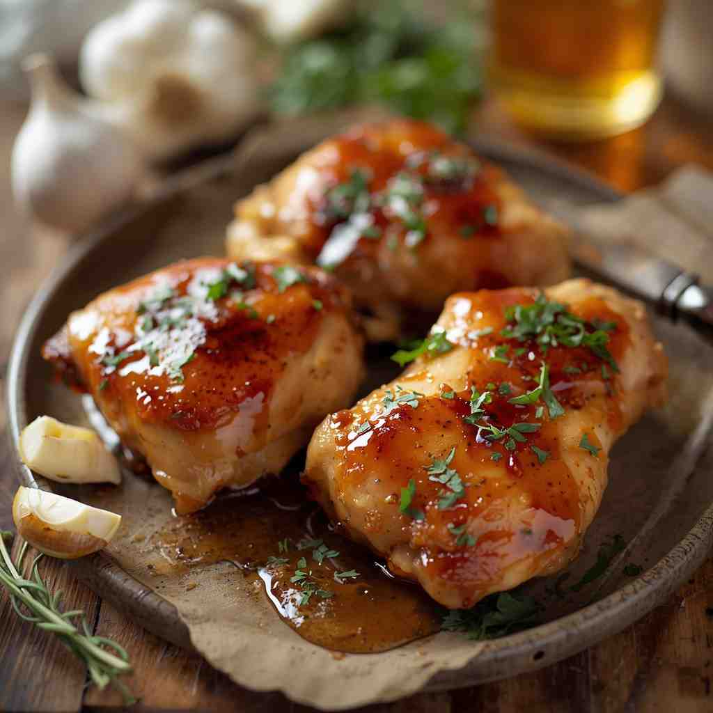 Honey-Glazed Chicken Thighs with Garlic