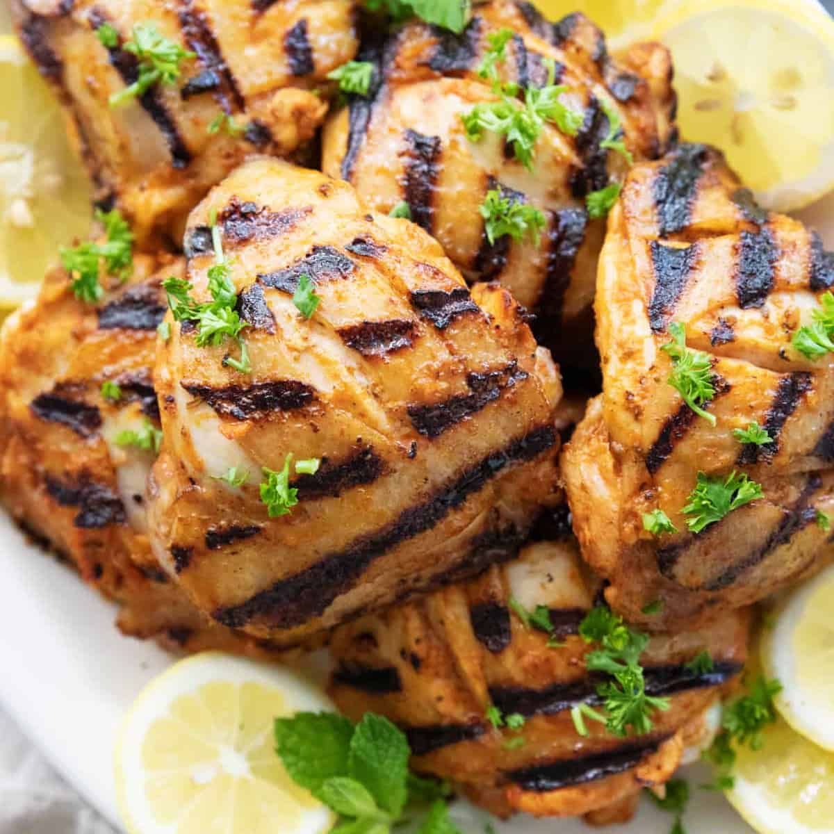 Harissa-Glazed Chicken Thighs with Lemon