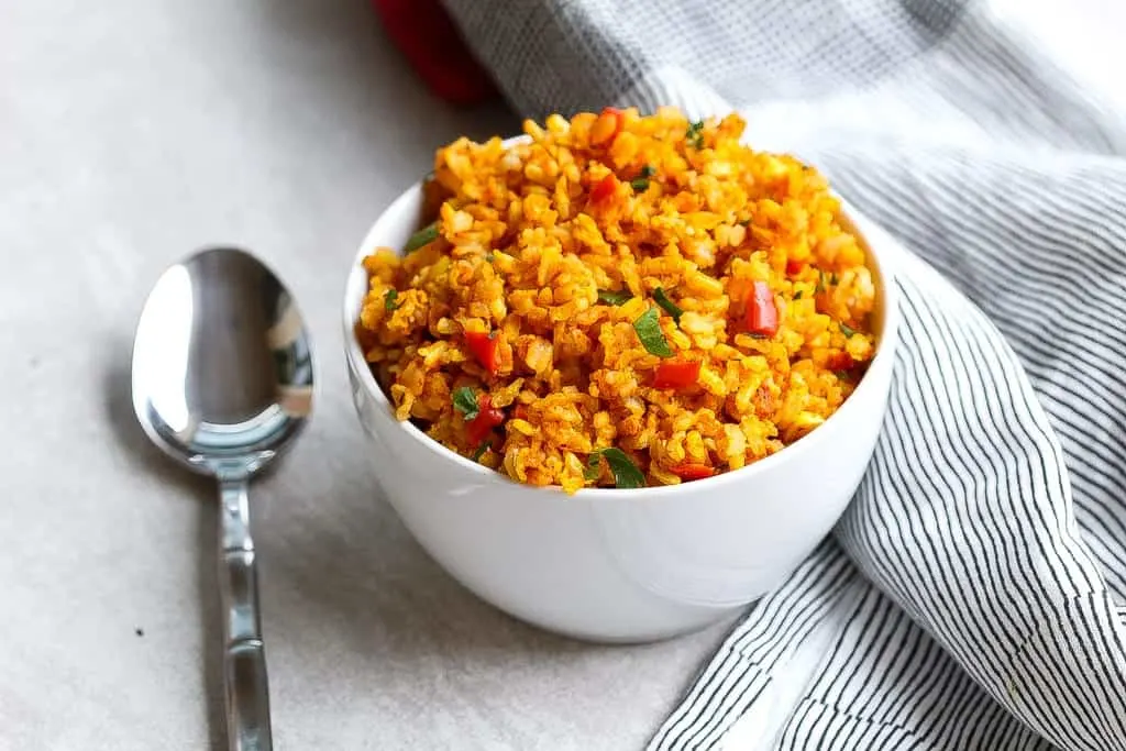 Jollof Rice with Pineapple Salsa