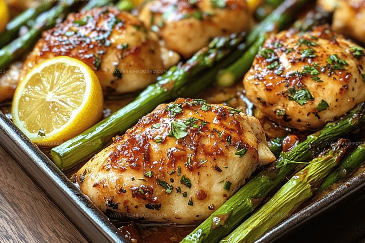 Sautéed Chicken with Roasted Asparagus and Garlic Butter
