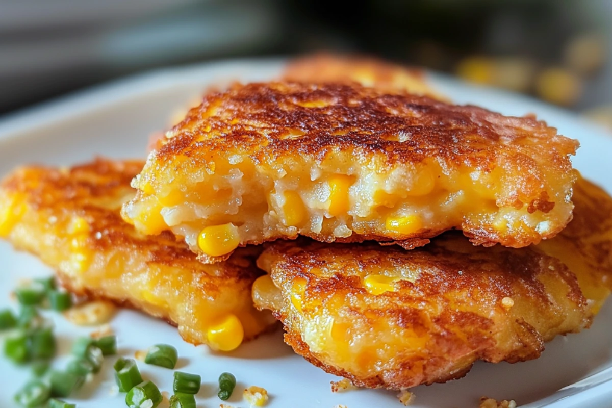 Crisp Potato and Corn Fritters with Aji Verde