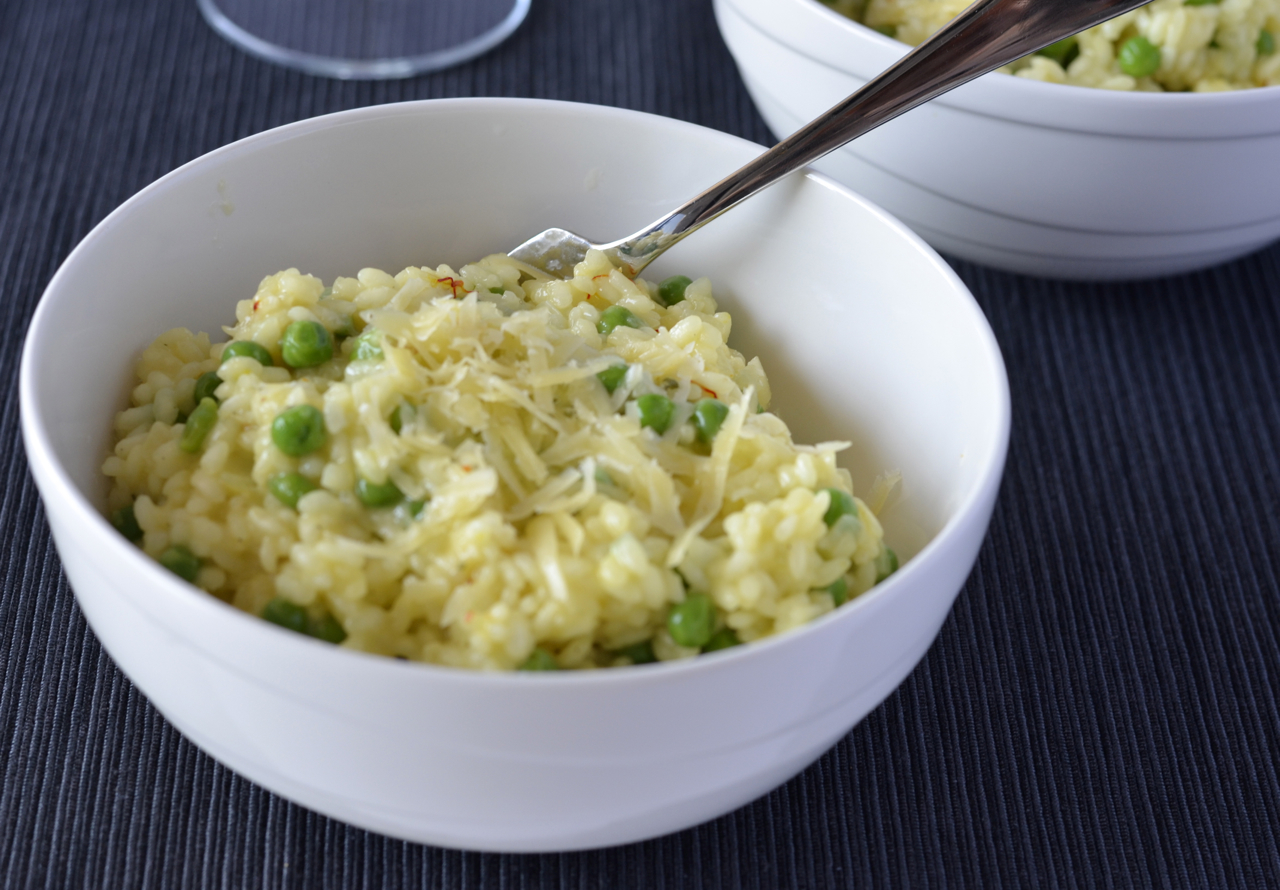 Saffron-Infused Risotto with Peas and Parmesan