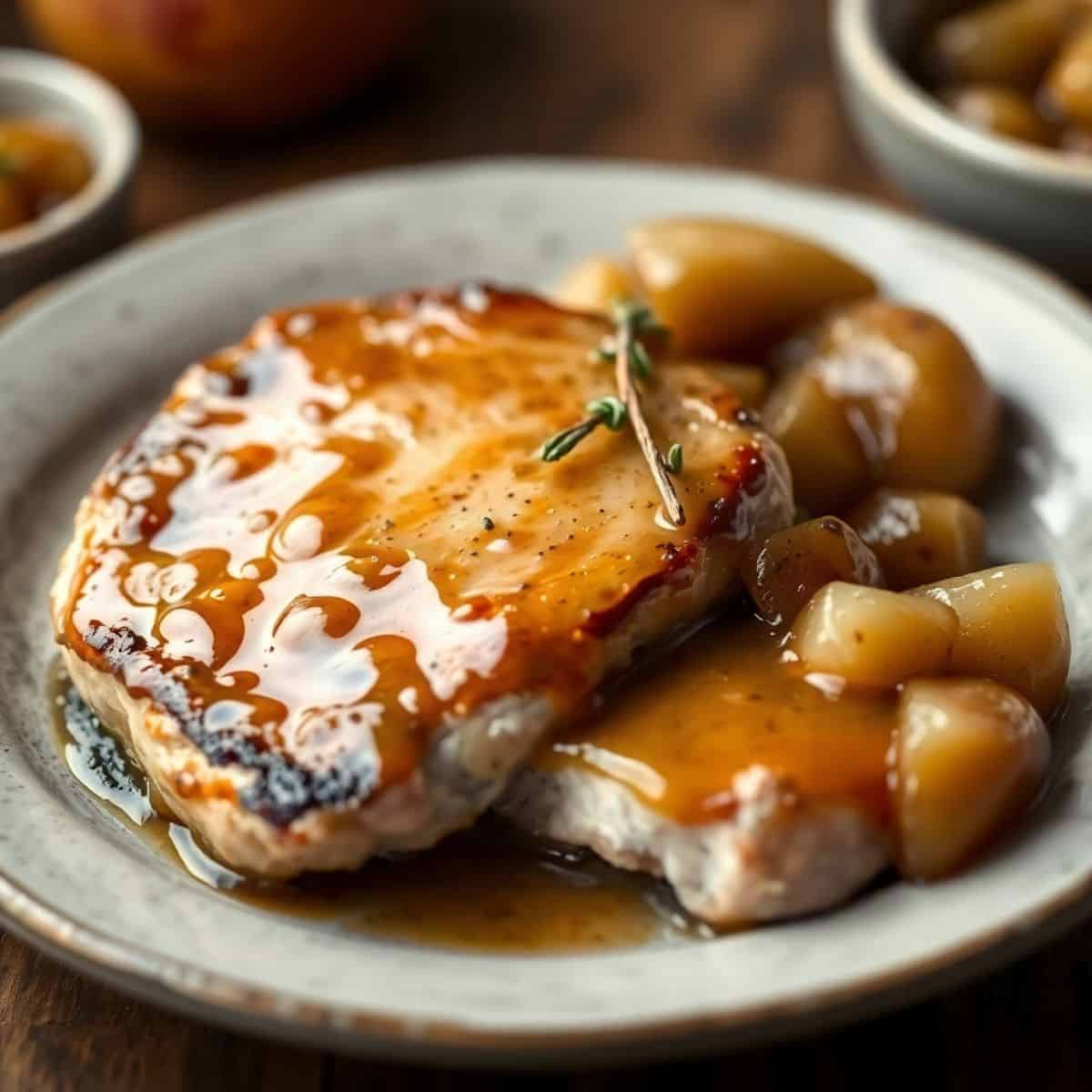 Rosemary-Glazed Pork Chops with Apple Compote