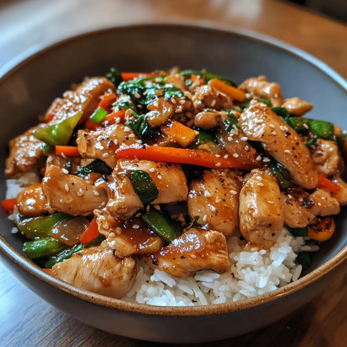 Honey-Ginger Marinated Chicken Thighs with Stir-Fried Vegetables